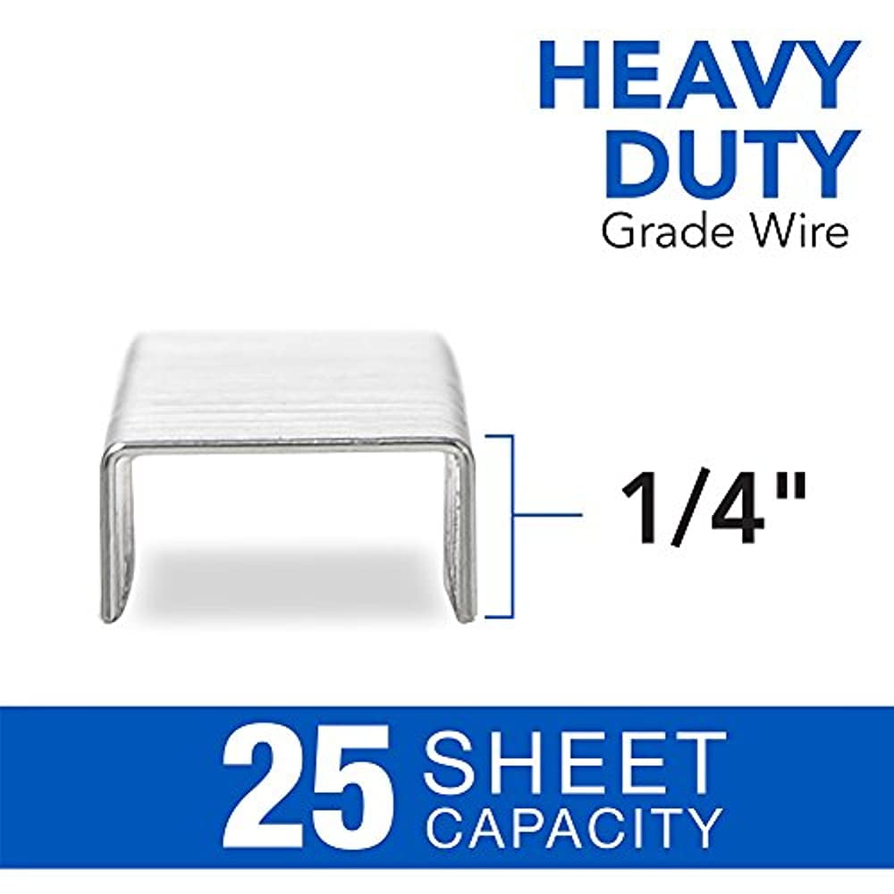 Heavy Duty Swingline Staples 79394 25 Sheet Capacity 1 Pack 5000/Box 100/Strip 1/4 Length