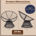 thumbnail image 3 of ELLEGNT Rattan Wicker Lounge Chair - Swivel Papasan with Extra‑Thick Cushion, Metal Frame for Yard or Balcony, Navy, 3 of 10