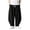 Black, variant on Men's Harem Pants Wide Leg Drawstring Elastic Waist Relaxed Fit Casual Summer Linen Pants