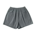 thumbnail image 4 of GZWYHT Shorts for Women,Linen Pants,Shorts For Women's Outerwear,Wide Leg Pants,Plus Size Shorts,High Waisted Shorts,Gray 1,XXL, 4 of 4