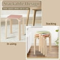 thumbnail image 4 of QRKD Wooden Stackable Stools Set of 4, 18" Square Backless Student Chairs w/Non-Slip Pads, Lightweight Stacking Stools for Kitchen, Classroom, Dining Room 330lb Capacity, 4 of 7