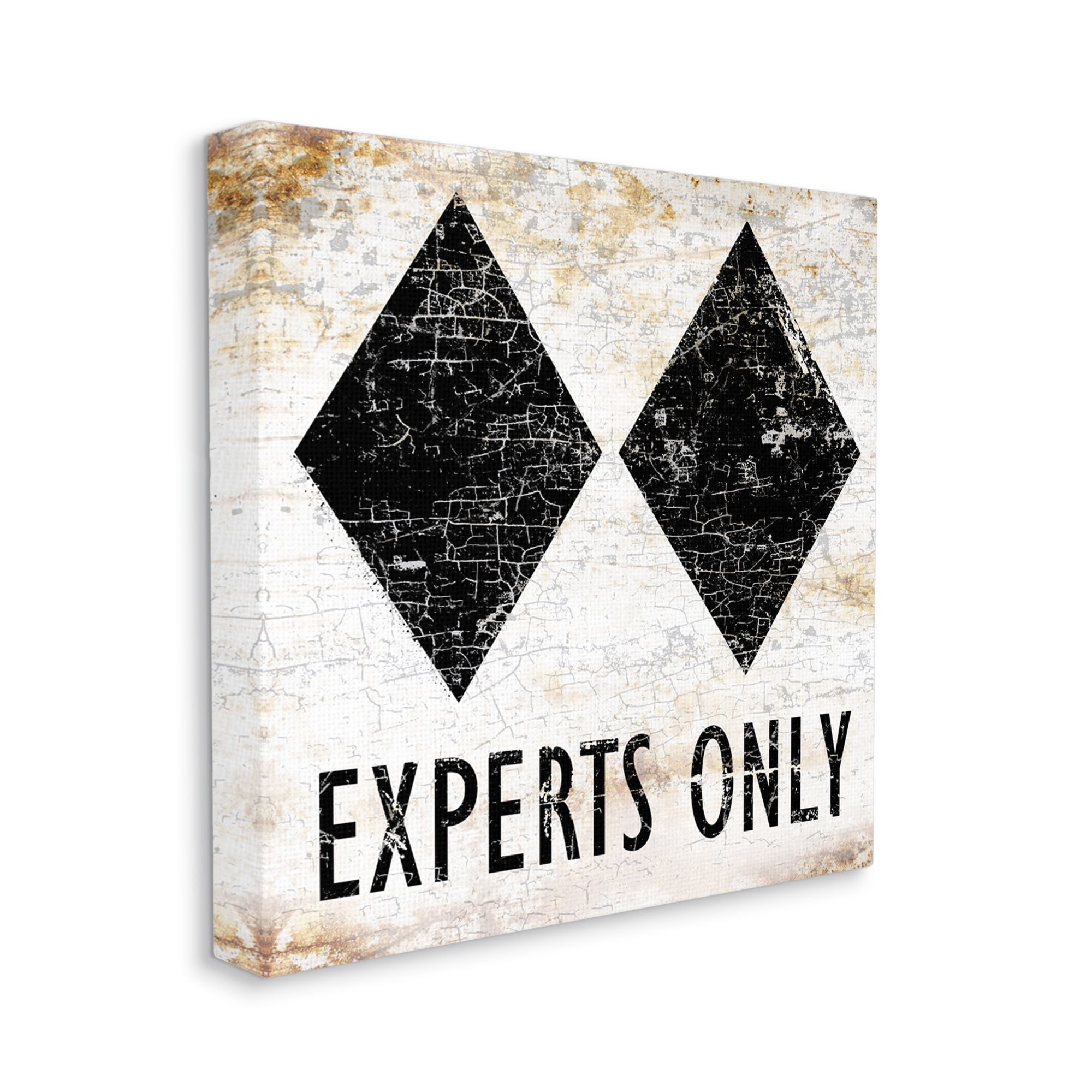 Stupell Industries Rustic Experts Only Skiing Sports Painting Gallery Wrapped Canvas Print Wall Art, 36 x 36