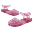 thumbnail image 6 of Herrnalise Jelly Shoes for Toddler Girls Summer BeachRetro Sandals T-Strap Slingback Little Kids Glitter Soft Closed Toe Princess Dress Flat, 6 of 9