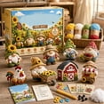 thumbnail image 2 of Cadancy Crochet Kit Gnomes 9 Piece Beginner DIY Amigurumi Tea Party Yarn Hook Pattern Guided Instruction Home Craft Gift for Adults Teens Supplies Holiday Christmas Stocking Stuffers, 2 of 6