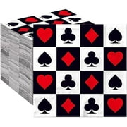 120 Pack Casino Party Cocktail Napkins Disposable Paper Napkin for Casino Night Poker Game Birthday Party Supplies Tableware Decor