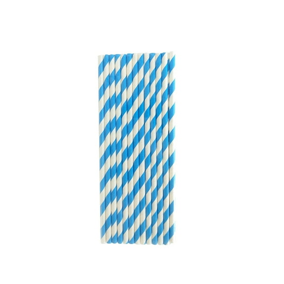 100PCS Stripe Paper Drinking Straws Party for Milkshake Boba Bubble Tea Drinking