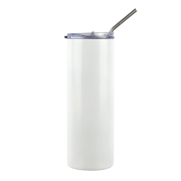 20oz Glow-in-the-Dark Sublimation Tumbler by Make Market – White Stainless Steel Vacuum Insulated Cup with Straw for Custom DIY Designs - 12 Pack