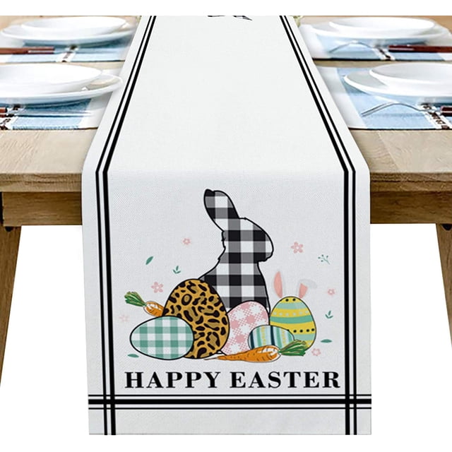 Mantel de lino para mesa de Pascua, zapatillas para correr, decoración navideña, impresión creativa, mantel de entrada de cocina