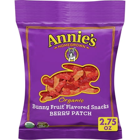 Annie's Organic Berry Patch Bunny Fruit Flavored Snacks, Gluten Free, 2.75 oz Bag