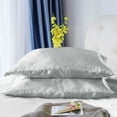 thumbnail image 4 of REGALWOVEN 3Pcs King Size Duvet Cover Set Silk Satin Bedding Set with 2 Pillowcases, Gray, 4 of 6
