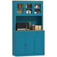 thumbnail image 1 of HOMCOM 71" Pantry Cabinet w/ Microwave Space Buffet w/ Hutch Navy Blue, 1 of 10