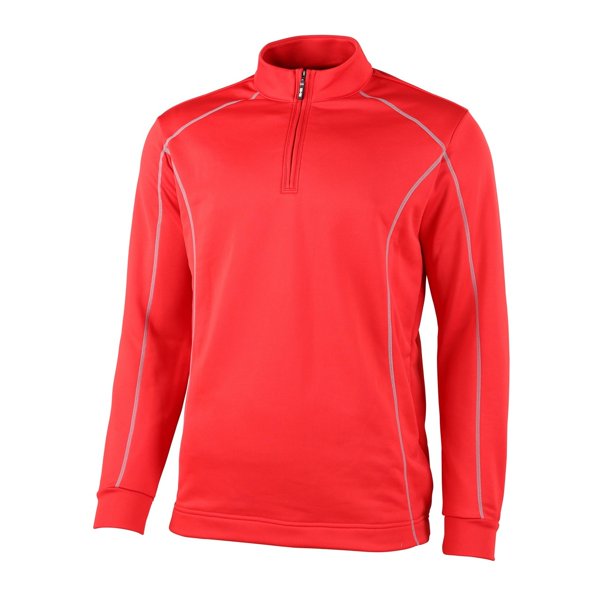 Rhino - Top deportivo media capa 1/4 cremallera Modelo Sevilla hombre caballero (Rojo) Rhino UTRW4412_red