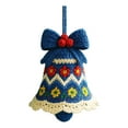 thumbnail image 2 of DIY Crochet Christmas Bell Ornament Kit, Beginner Christmas Crochet Kit, Hand-Knitted Xmas Bell Decoration, for Crafts Lovers Xmas Gift Crochet Kit (Blue), 2 of 3