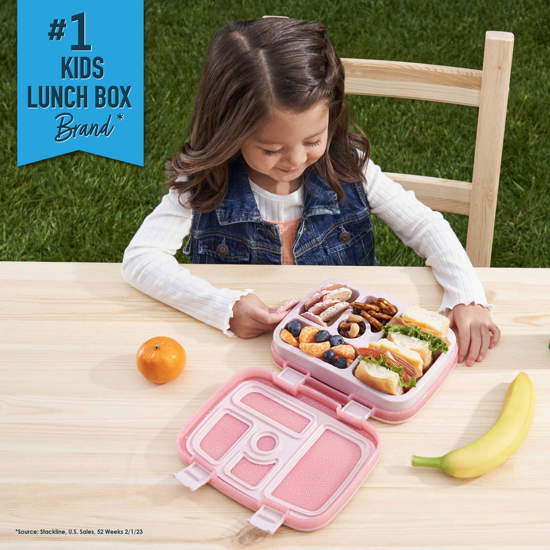 Bentgo Kids 5-Compartment Lunch Box, Petal Pink Glitter photo 6