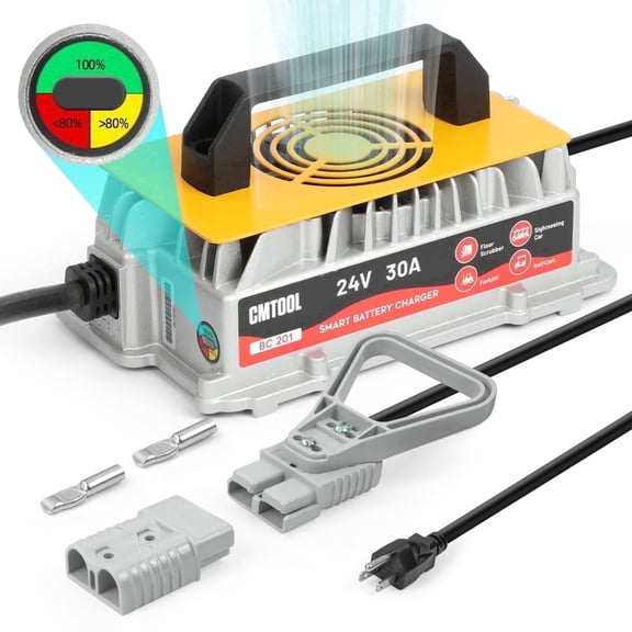 Duoyi 24V 30A Forklift Battery Charger, Lead Acid Battery Charger, IP67 Waterproof with Anderson Plug