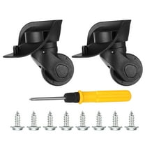 Uxcell 1 Pair Luggage Wheels Replacement Suitcase Wheels Caster Repair for Luggage Swivel Wheel Black (1.4"x1.7"x2"x1.4")