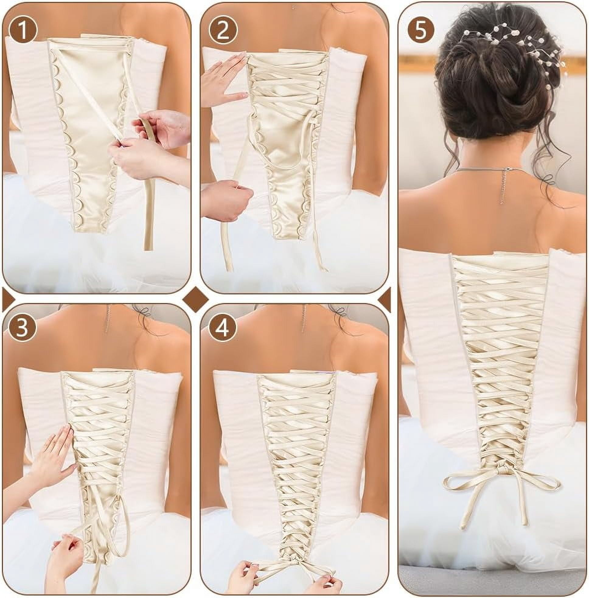 how to tie a corset back dress