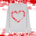 thumbnail image 3 of Gibobby Sudadera con forro polar Mujer Sudadera del día de San Valentín Camisas de corazón de amor para mujer de San Valentín Tops de manga larga (5)(Gris, XXL), 3 of 5