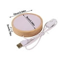 thumbnail image 2 of Difusor de cristal redondo luz de noche base de madera maciza cuadrado LED luz luminosa base USB en stock al por mayor, 2 of 7