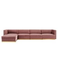 thumbnail image 2 of Sanguine Channel Tufted Performance Velvet 5-Piece Modular Sectional Sofa, 2 of 6