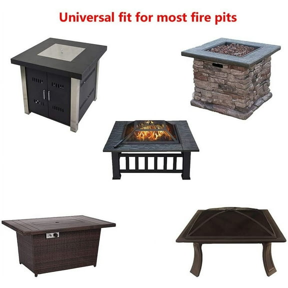 uvwlwu Gas Fire Cover Square - 36x36x24 inch Waterproof Anti-UV Heavy Duty for Patio(Black)