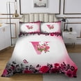thumbnail image 1 of Erosebridal Letter Initial Coverlet Set King,Monogrammed Personalized Bedding Set,Flower Decor,Ultra Soft,3 Pieces, 1 of 5