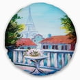 thumbnail image 1 of Paris Eiffel Tower - Landscape Printed Throw Pillow - 20 Inches Round, 1 of 4