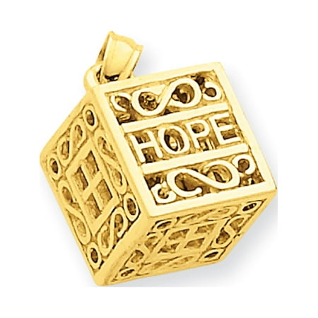 Fine Jewellery Boxes Leslies Fine Jewelry Designer 14k Yellow Gold Faith & Hope Prayer Box (14x17mm) Pendant Gift ()