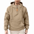 thumbnail image 6 of cocolona Mens Half Zip Hoodies Long Sleeve Drawstring Hooded Sweatshirts Quarter Zip Pullover Hoodie with Multi Pockets, 6 of 6