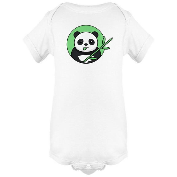 Cute Panda Eating Leafs Bodysuit Infant -Image by Shutterstock, 24 Months
