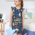 thumbnail image 4 of Balery Marine Nautical Camisón de princesa para niñas, pijama de algodón con mangas abullonadas, suave y bonito.-X-Large, 4 of 6