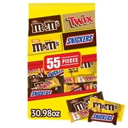 M&M's, Snickers & Twix Milk Chocolate Candy Bars Variety Pack - 55 Ct
