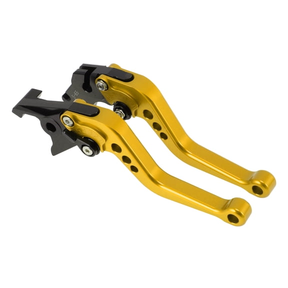 Unique Bargains Short Brake Clutch Levers for SUZUKI SV650 1999-2009 6 Position Adjustable Motorcycle Handlebar Brake Lever Aluminum Alloy Gold Tone 1 Pair