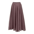 thumbnail image 4 of QHFBli Women's Girls Elastic Waist Long Flowy Bohemian Cotton Casual Maxi Skirt for Summer Beach Holiday, 4 of 8