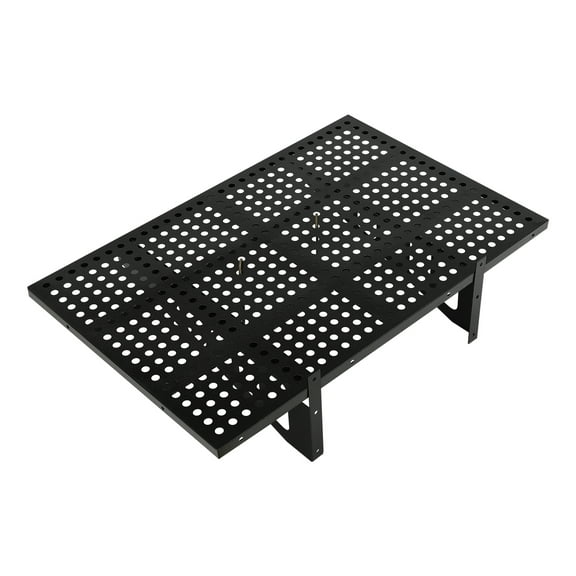 Wildnix Heavy Duty Garage Wall Shelf, Carbon Steel Storage Shelving with Perforated Plates and Hooks, 560lbs Capacity, Wall Mounted