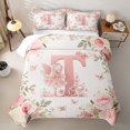 thumbnail image 2 of Erosebridal Cute Elf T Letter Quilt Full for Girls, Chic Floral Butterfly Full Bedspread Sets, 3 Pieces 1 Quilt and 2 Pillowcases, 2 of 7