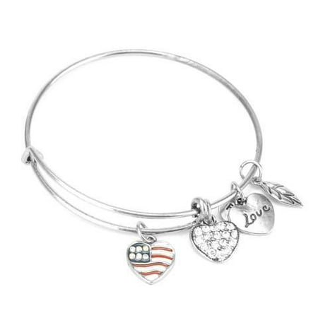 F S Patriot Love Charm Bangle Canada - Patriot Pendants Bracelets