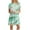 Mint Green, variant on Women's Printed Summer Dress Short Sleeve Round Neck Casual Knee Length Dresses Blue L
