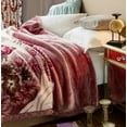 thumbnail image 2 of DBOZE Warm Luxury Heavy Plush Korean Style Mink Winter Blanket, 2 Ply Reversible Silky Velvet Fleece Blanket, King Size, Color, Mild Wine/Cream, 2 of 7