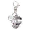 thumbnail image 2 of Delight Jewelry Silvertone Horseshoe Spinners - Silvertone Clip on Charm with Clear Crystal Drop, 2 of 4