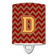 thumbnail image 1 of Carolines Treasures CJ1048-DCNL Letter D Chevron Garnet & Gold Ceramic Night Light, 1 of 1