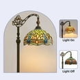 thumbnail image 4 of ModFusion 65" Antique Bronze Floor Lamp with Colored Glass Lampshades & Foot Switch, Stained Glass Lamp with E26 Bulbs Compatible, 120V, 4 of 8