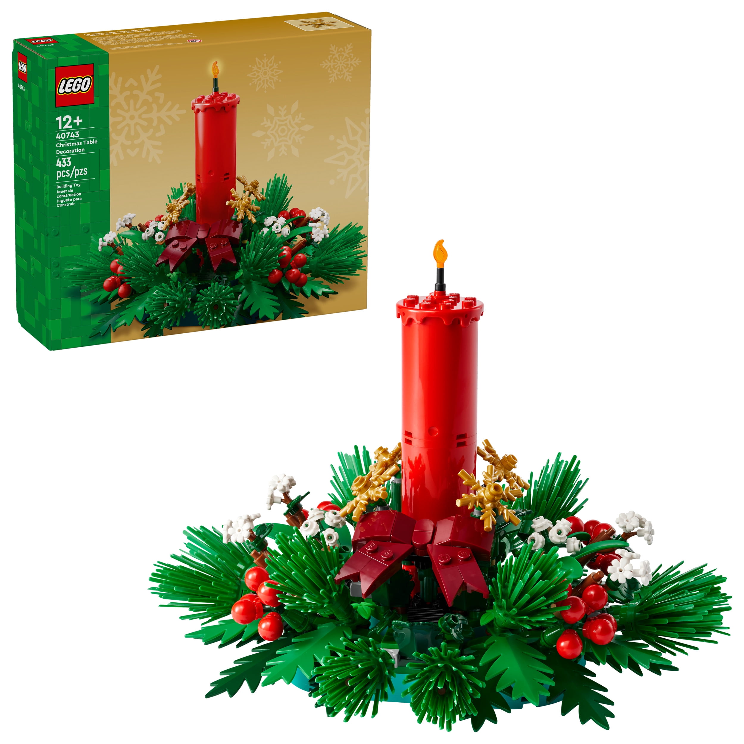 LEGO Christmas Table Decoration Building Toy for Kids - Brick-Built Holiday Centerpiece & Festive Room Decor - Christmas Craft for Girls & Boys, Ages 12+ - Gift Idea for Families - 40743