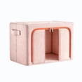 thumbnail image 2 of Foldable Linen Storage Box, Clear Window Clothes Organizer, Double Zipper Blanket Storage Bin With Handles For Bedding, Dorm, Closet, Seasonal Garment Organization, 2 of 6