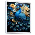 thumbnail image 2 of Designart "Vibrant Display Of A Peacock Amidst Flowers III" Animals Peacock Floater Framed Wall Art Living Room, 2 of 5