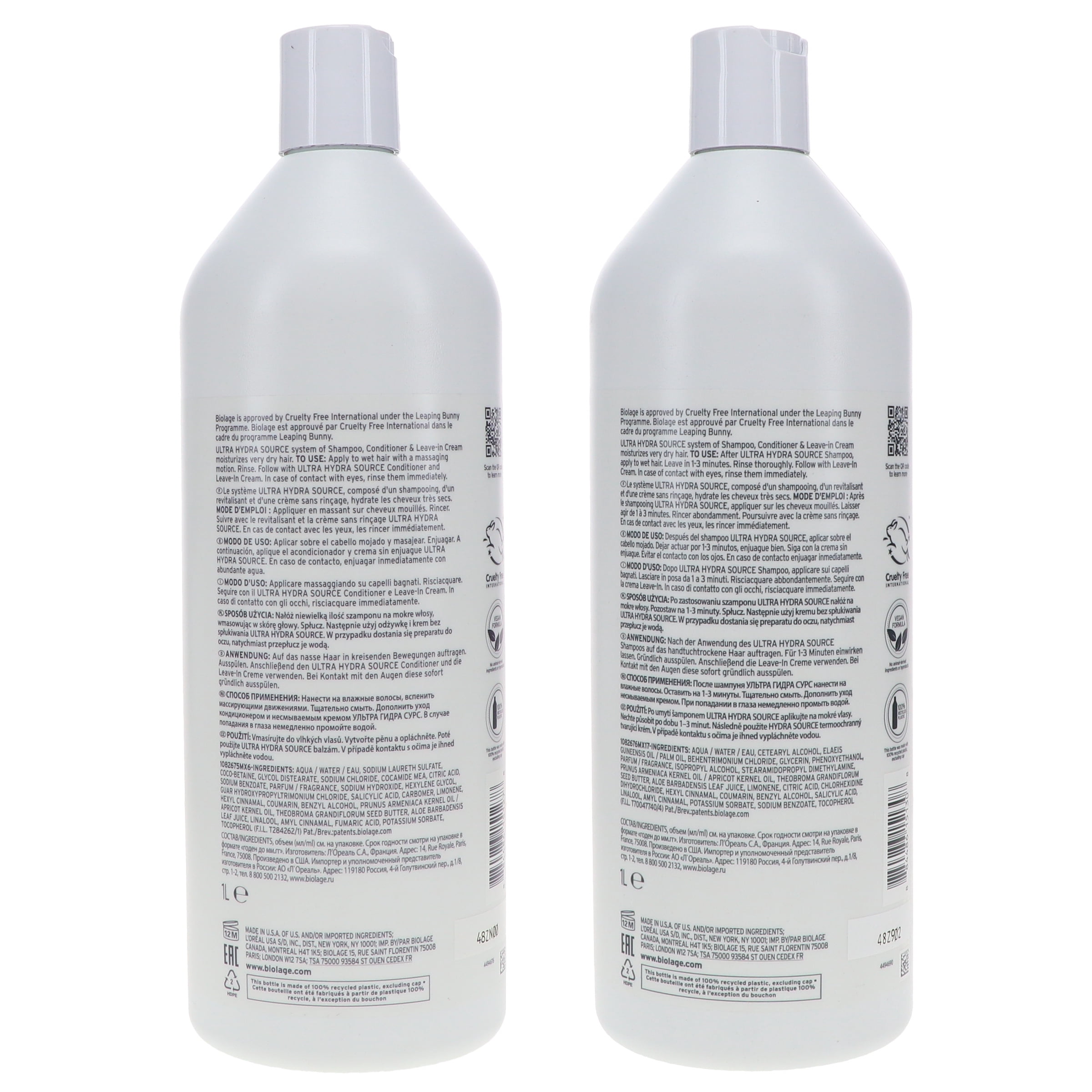 Matrix Biolage Ultra Hydrasource Shampoo 33.8 oz & Conditioner 33.8 oz Combo Pack
