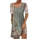 thumbnail image 2 of ICHUANYI Clearance Fashion Women's Casual Short Sleeve Lace Square Neck Ladies Pleated Dress Dresses(Khaki, XXL) ICHUANYI WER2023080915578, 2 of 5