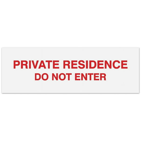 Signs ByLITA Basic Private Residence Do Not Enter Sign - Laser-Engraved Lettering | Durable ABS Plastic | Vibrant Colors | Powerful Foam Tape (White/Red) - Large