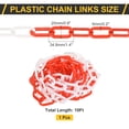 thumbnail image 2 of Plastic Chain Links, 1.3-Inch 10 Foot Barrier Chain, Red/White, 2 of 7