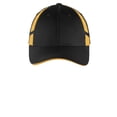 thumbnail image 2 of Sport Tek Adult Unisex Regular Mesh Inset Cap Black/Gold One Size Fits All, 2 of 3
